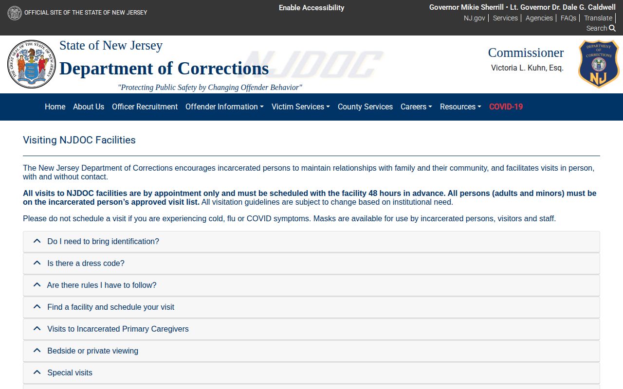 Northern State Prison release and NJDOC facility source